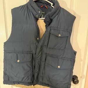 J. Crew Dark Blue Puffer Vest